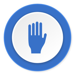 Obraz premium stop blue circle 3d modern design flat icon on white background