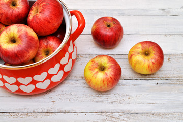 Gartenarbeit - geerntete Äpfel