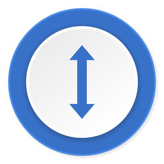 arrow blue circle 3d modern design flat icon on white background