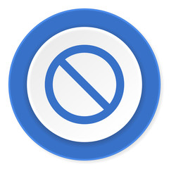 access denied blue circle 3d modern design flat icon on white background