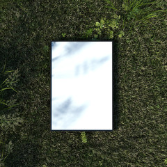 White canvas on green grass