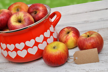 Frisch geerntete rote Äpfel