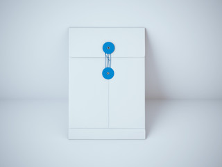 Blank folder with a blue rope 
