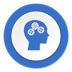head blue circle 3d modern design flat icon on white background