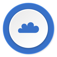 cloud blue circle 3d modern design flat icon on white background