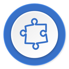 Obraz premium puzzle blue circle 3d modern design flat icon on white background