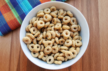 Cereal rings in bowl