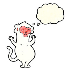 cartoon monkey with thought bubble