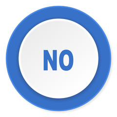 no blue circle 3d modern design flat icon on white background