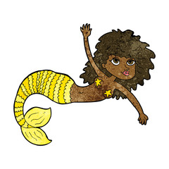 cartoon pretty mermaid