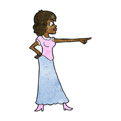 cartoon woman pointing finger