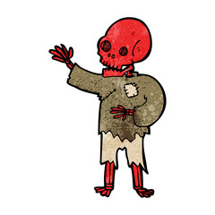 cartoon skeleton waving
