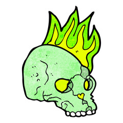 cartoon spooky skull