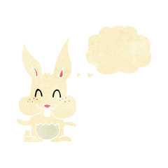 cartoon rabbit with thought bubble