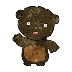 cartoon worried black bear