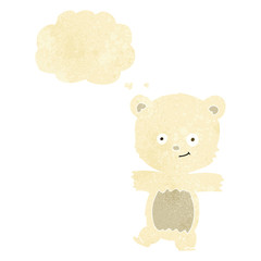 cartoon cute polar bear with thought bubble