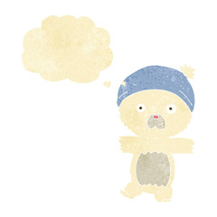 cartoon cute polar bear with thought bubble