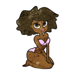 cartoon woman wearing bikini