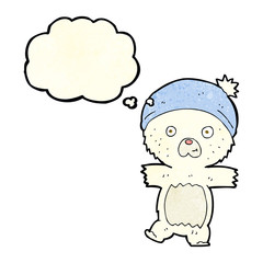 cartoon cute polar bear with thought bubble