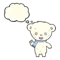 Obraz na płótnie Canvas cartoon cute polar bear with thought bubble