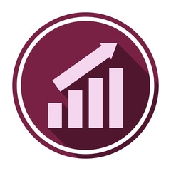 Busines finance graph icon with long shadow