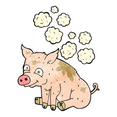cartoon smelly pig