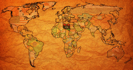 libya territory on world map - obrazy, fototapety, plakaty