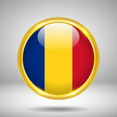Fototapeta premium Flag of Romania in GOLD