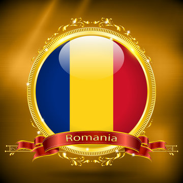 Flag of Romania in GOLD