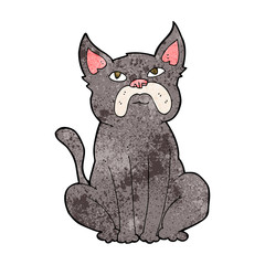 cartoon grumpy little dog
