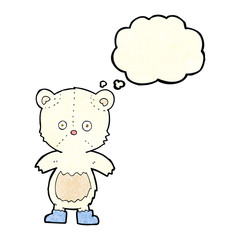 cartoon polar bear cub with thought bubble