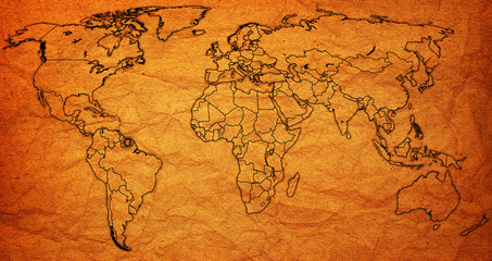 Fototapeta na wymiar surinam territory on world map