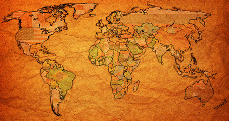 Fototapeta na wymiar uruguay territory on world map