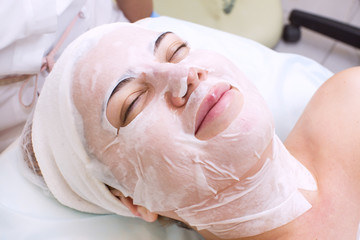 woman passes a procedure Carboxytherapy in the beauty salon