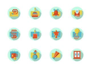 Flat Christmas icons