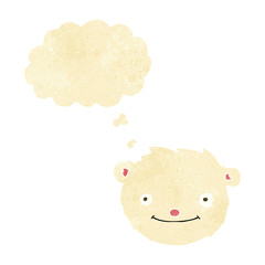 cartoon polar bear head with thought bubble