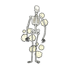 cartoon dusty old skeleton