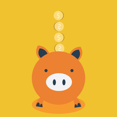 Saving money, vector