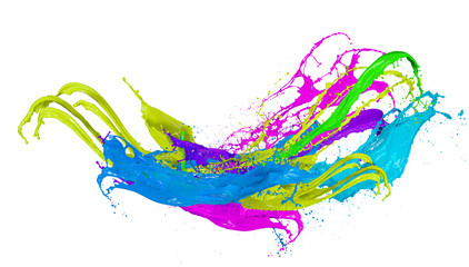 Fototapeta premium Colored splashes in stripe shape