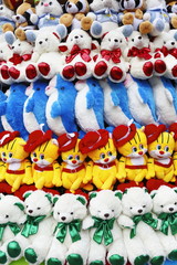 background from many soft toys