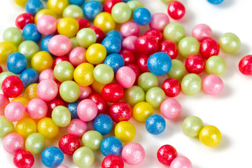 Fototapeta na wymiar sugar pearls isolated on white
