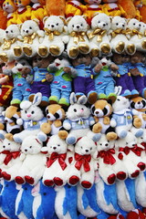 background from many soft toys