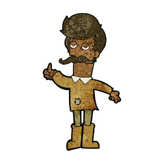 cartoon old man in poor clothes