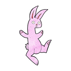 funny cartoon pink rabbit