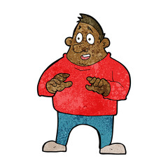 cartoon excited overweight man