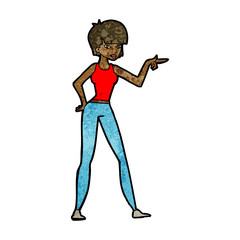 cartoon woman pointing