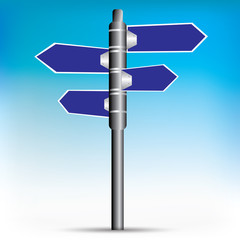Blue direction road sign Vector EPS10.