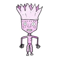 funny cartoon robot wearing crown