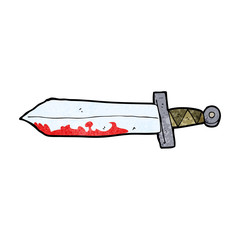 cartoon bloody sword