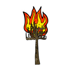 cartoon tree on fire